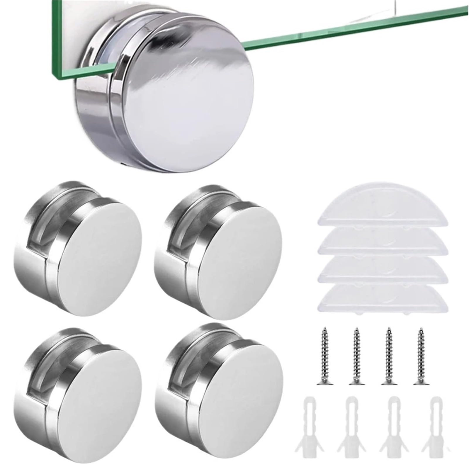 16pcs Mirror Clip Glass Clip Holder Round Hanging Hardware