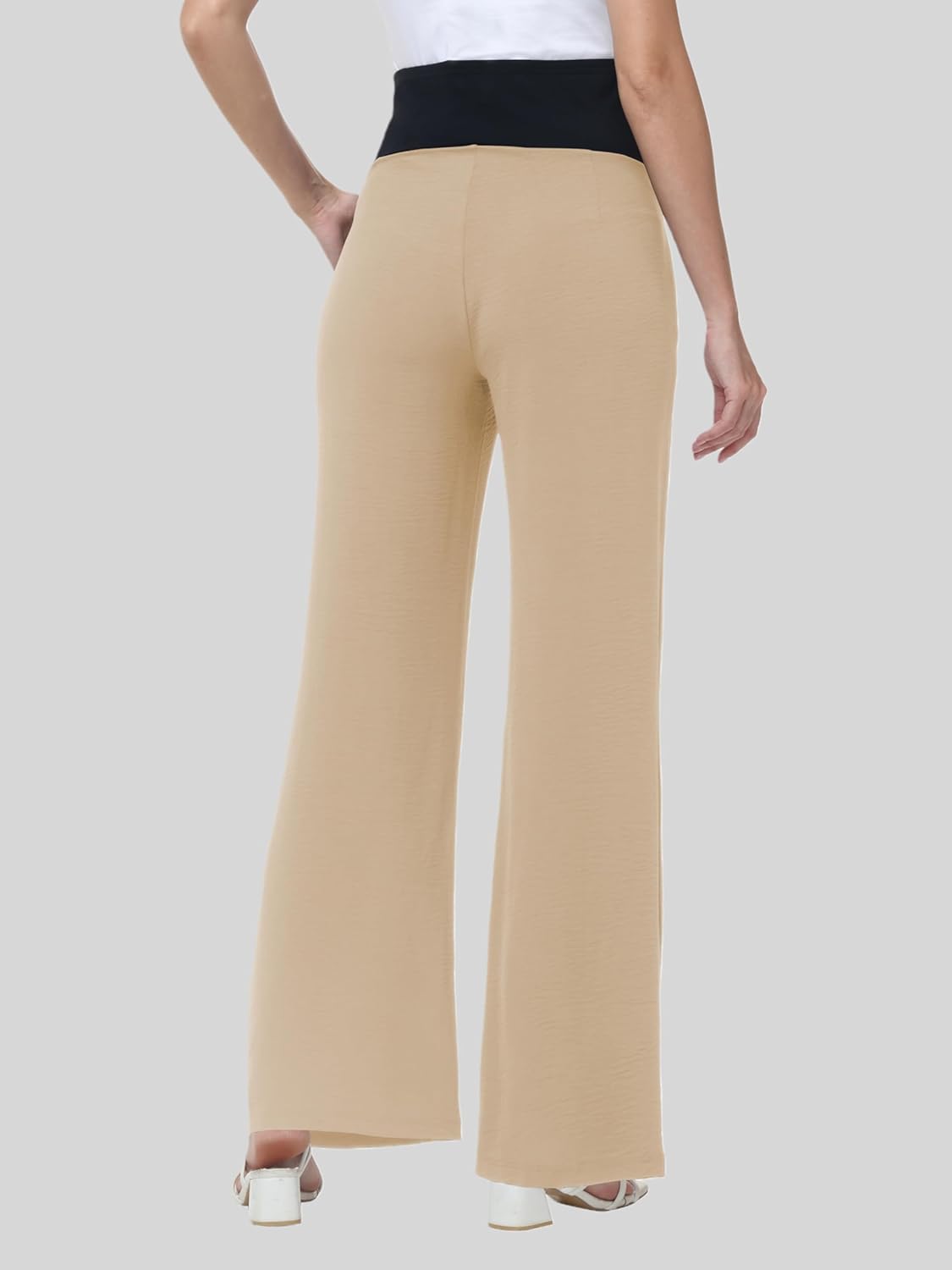Women's Maternity Pants Wide Leg High Waist Casual Palazzo Beach Pants Comfy Pregnancy Trousers - Image 6