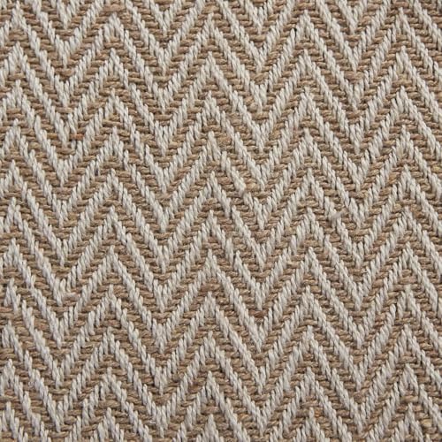 Image of THE HOME TALK Premium Cotton Chevron 4-6 Seater Table Runner - 14x72 Inches - Beige|Elegant Dining|Handcrafted Quality|Stylish Console Decor for Dining Table, Parties, Events
