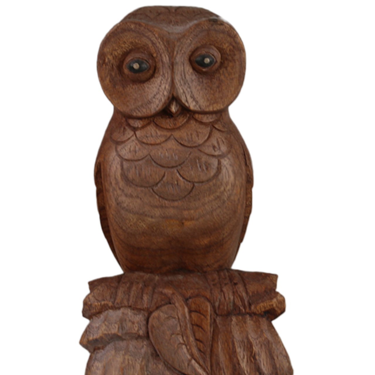 ART-CRAFT Holz-Eule Schnitzerei aus Suar Holz 20cm