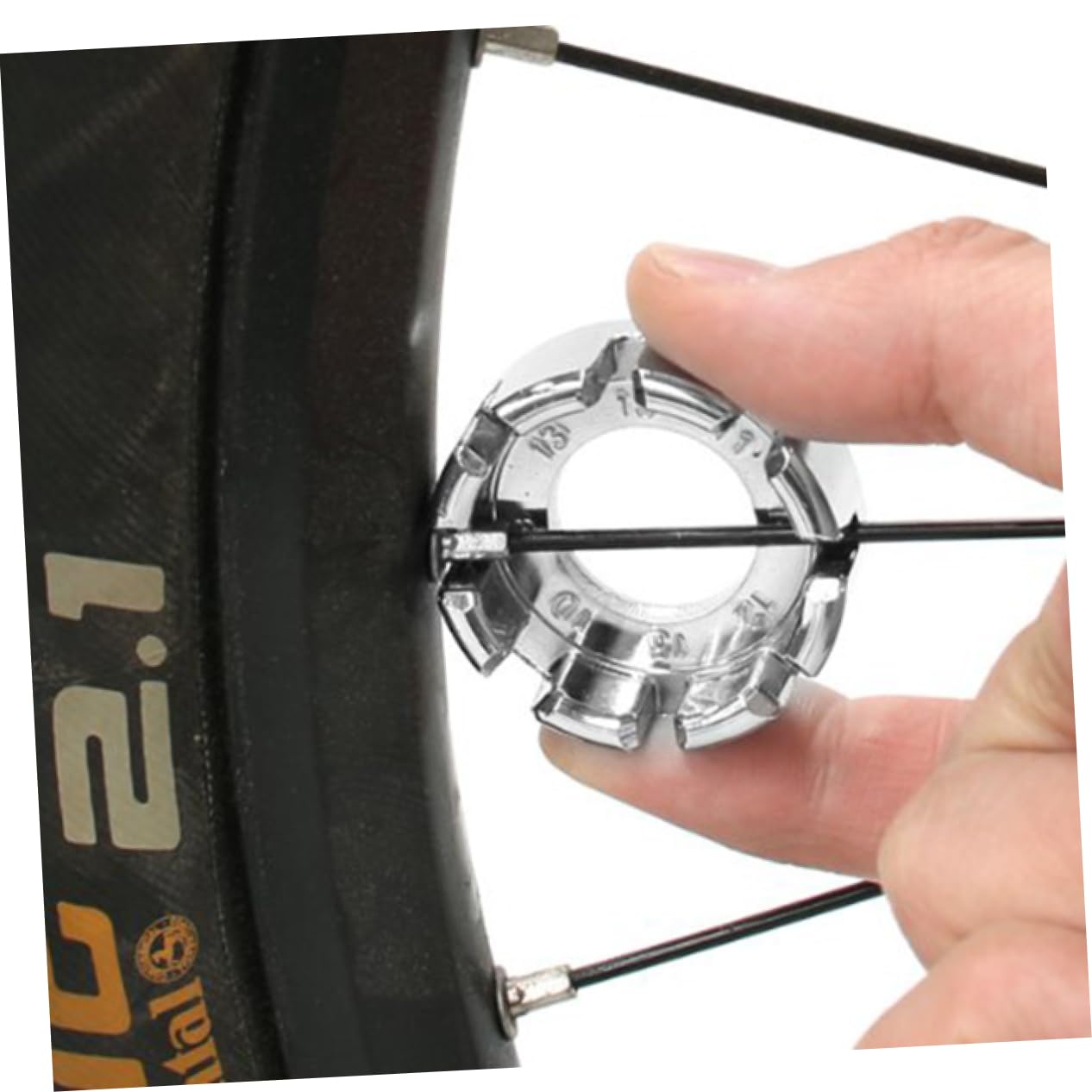 Happyyami Wheel Adjuster Tool Bike Wheel Spanner Wrench Round Key 4 * 1.3cm Stainless Steel