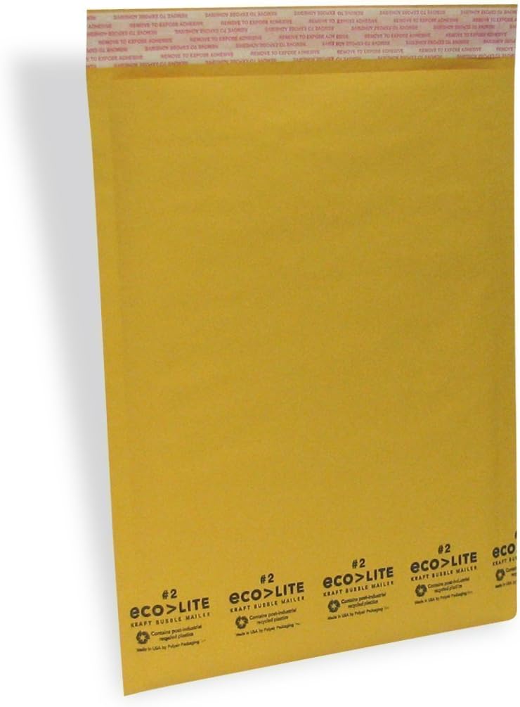 200#2 Ecolite Kraft Bubble Mailers Padded Shipping Envelopes