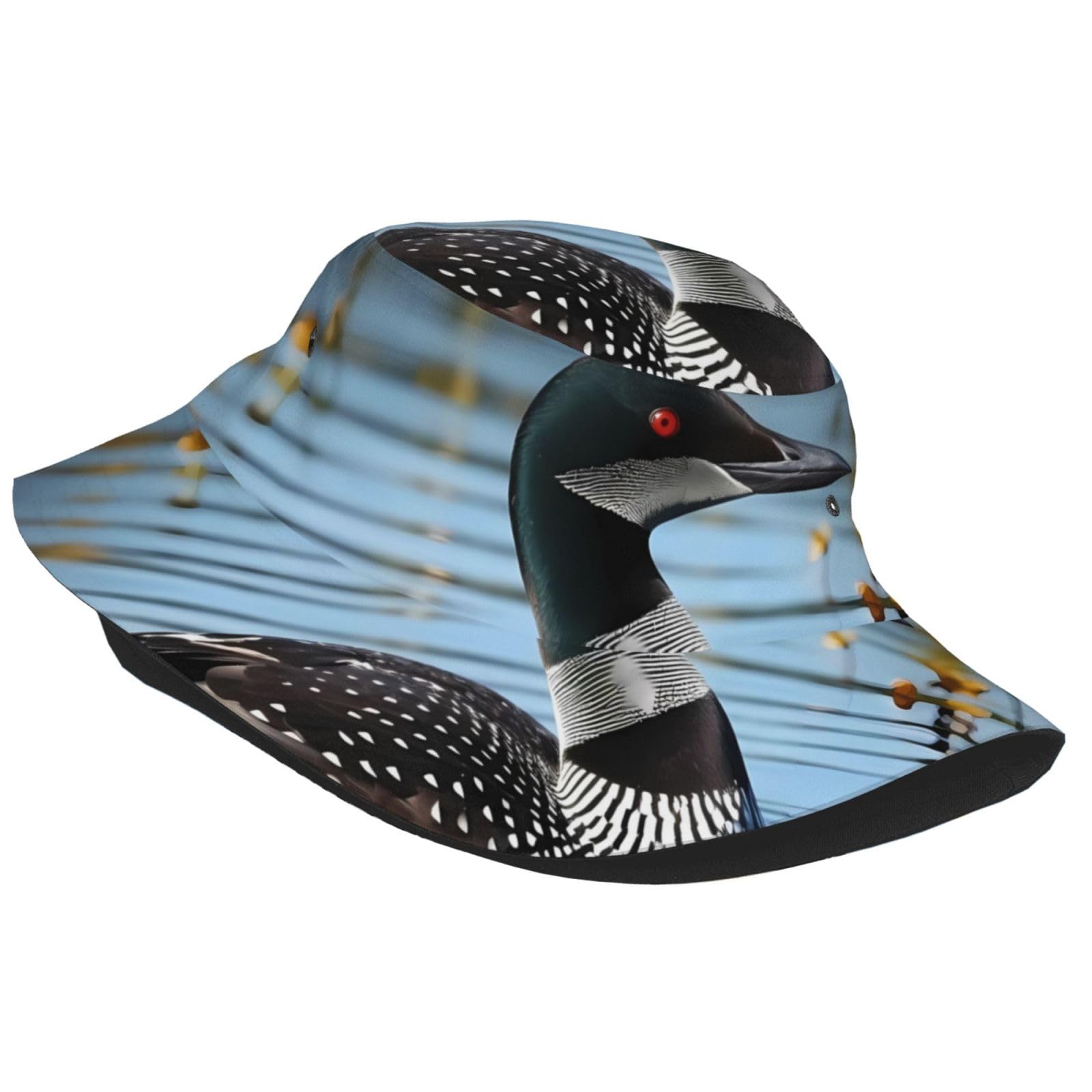 (Loon Birds) Unisex Bucket Hat for Men Women Fashion Summer Sun Cap Outdoor Travel Fishing Hat for Beach Hiking Casual Wear