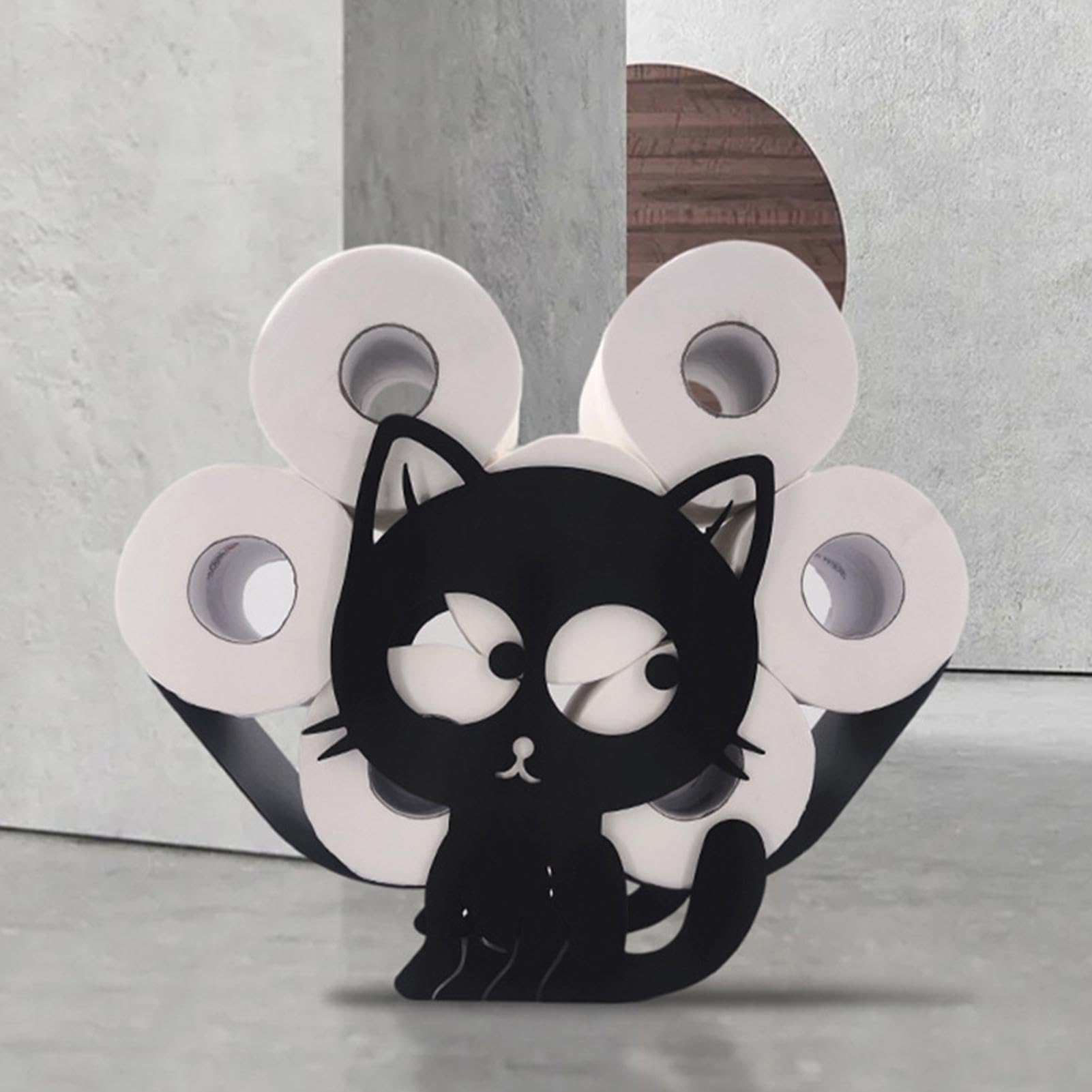 Soporte Metálico para Rollo de Papel de Cocina Decorativo Gato de Arte en | Soporte para Rollo de Cocina Para Cocina Baño Encimera Apartamento Hogar