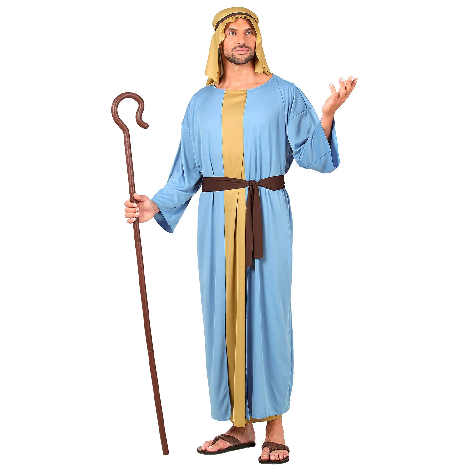 W WIDMANN MILANO Party FashionMen's Shepherd Costume with Headdress, Religious Parties, Easter, Bible, Living Nativity Scene, Carnival, Theme Parties