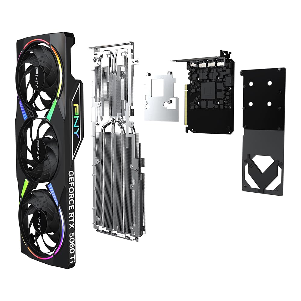 PNY Tarjeta Gráfica GeForce RTX™ 5060 Ti 16GB ARGB OC Triple Fan DLSS 4