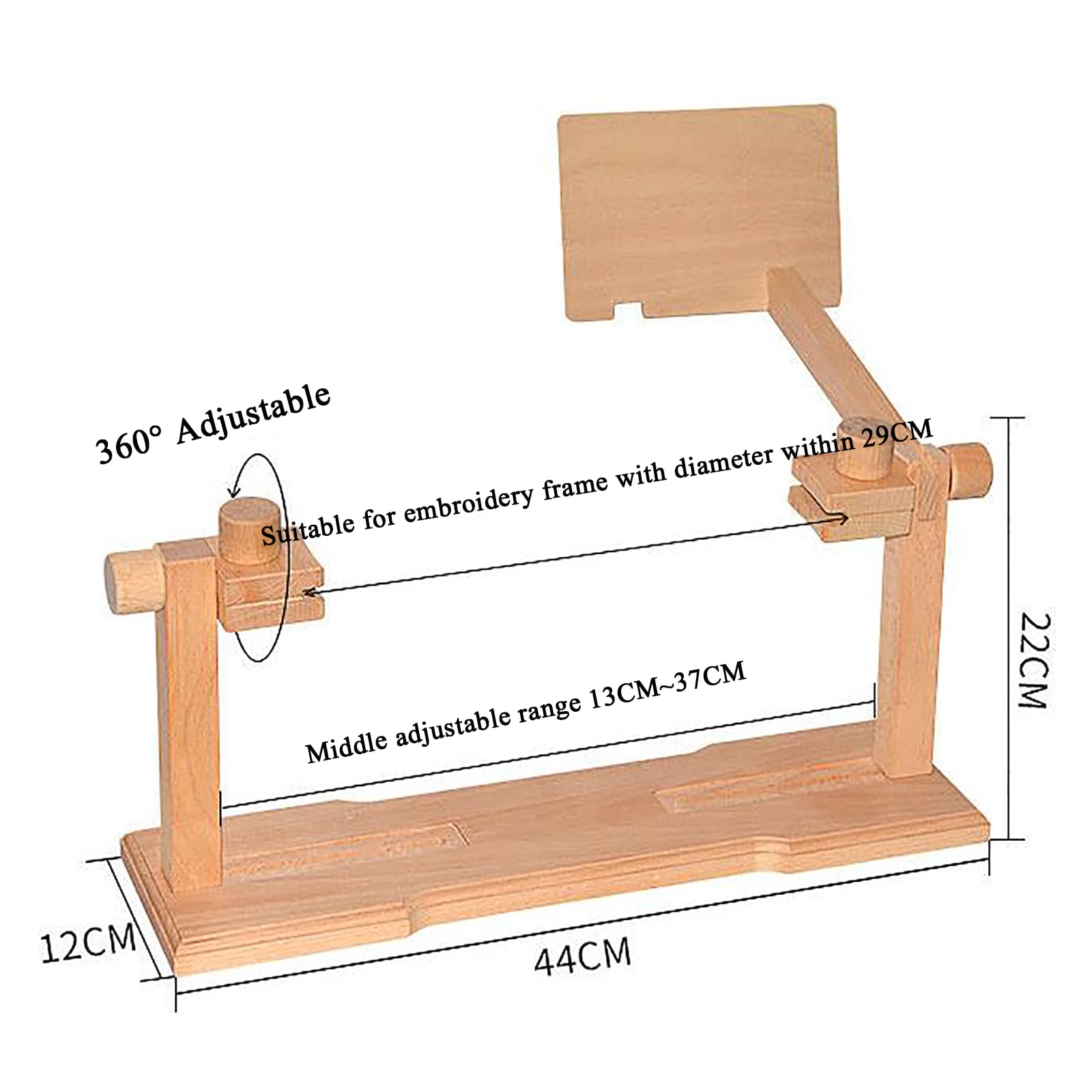 Drewniana rama do haftu krzyżykowego, regulowany stojak na tamborek do haftu, obrotowy o 360° uchwyt do haftu