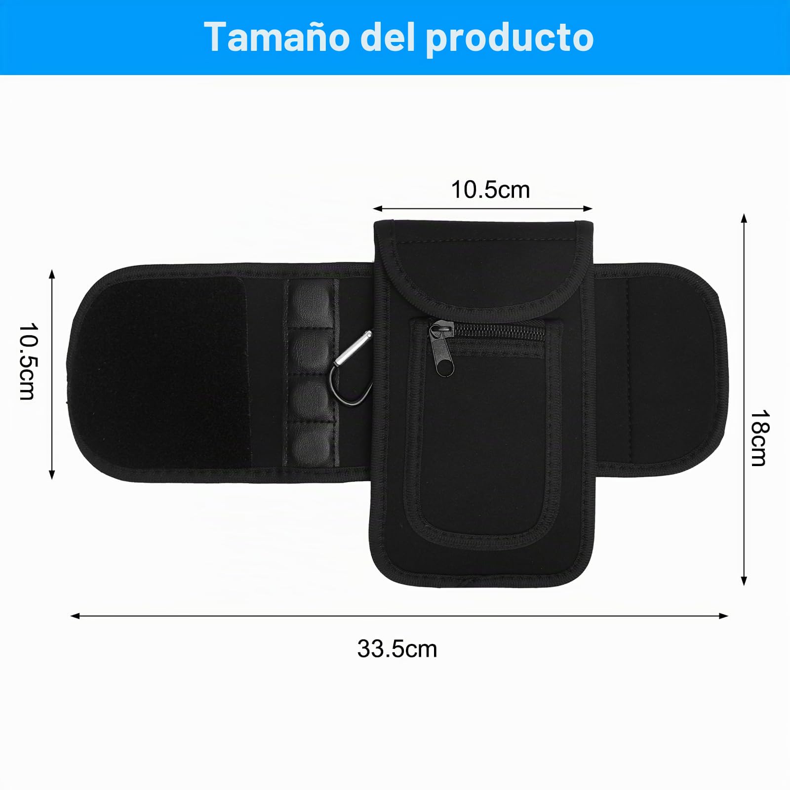 APOMOONS Bolsa magnética de Gimnasio para Botella de Deporte, Bolsa magnética para Botella de Agua, Bolsa magnética con Compartimentos para teléfono móvil, Accesorios de Gimnasio