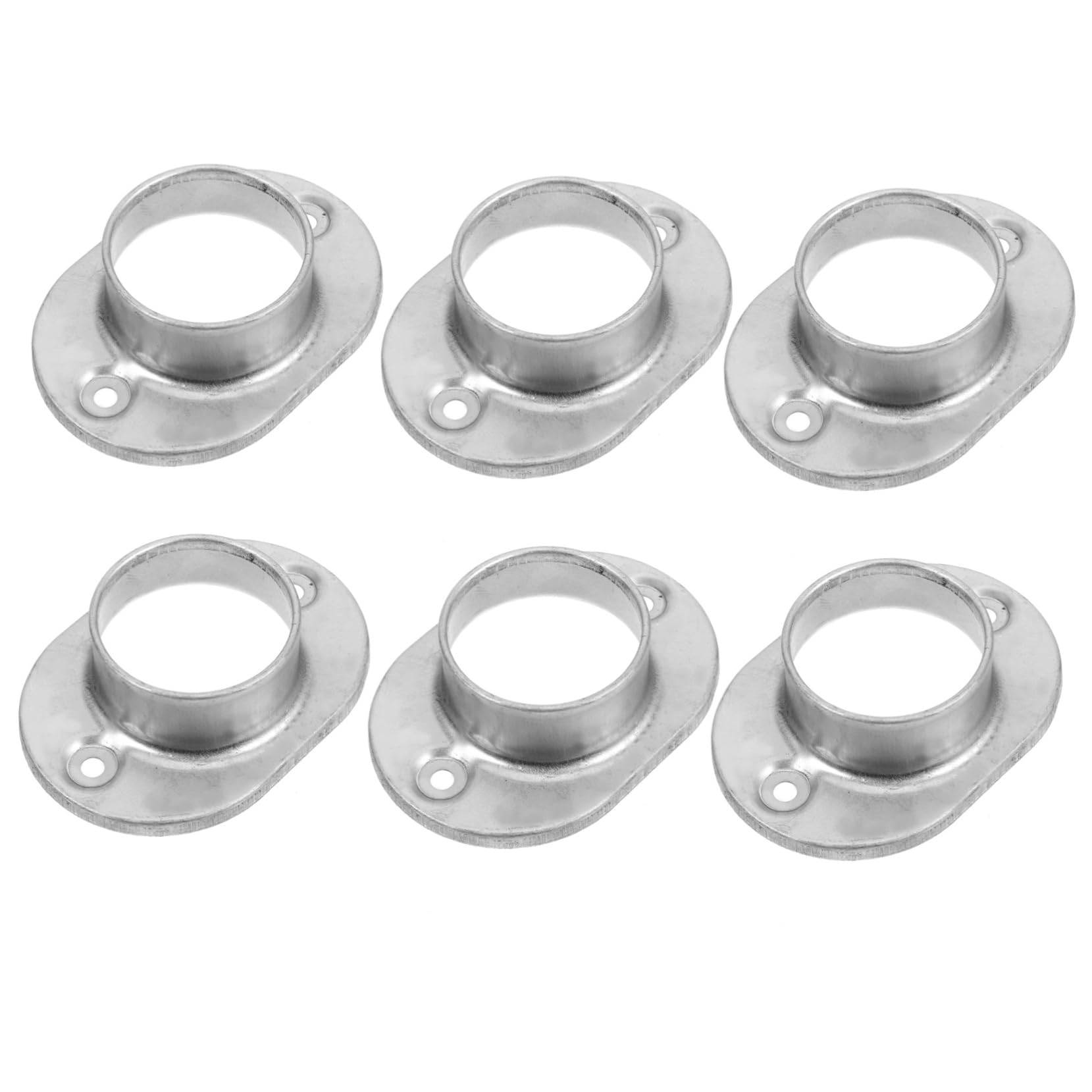 Gadpiparty Donstrut 6pcs Round Tube Base Post Flange Round Post Base Plate Railing Supports for Decks Floor Flange Tube Base Plate Accessories for Handrail Bracket Zinc Steel Round Tube Cap