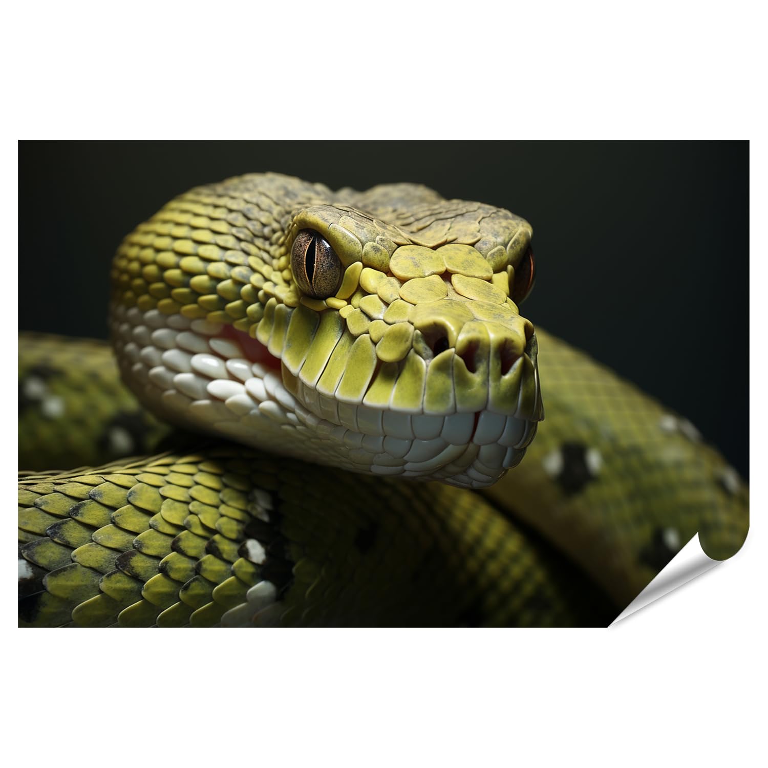 islandburner Prime XXL - Poster a forma di serpente verde, primo piano
