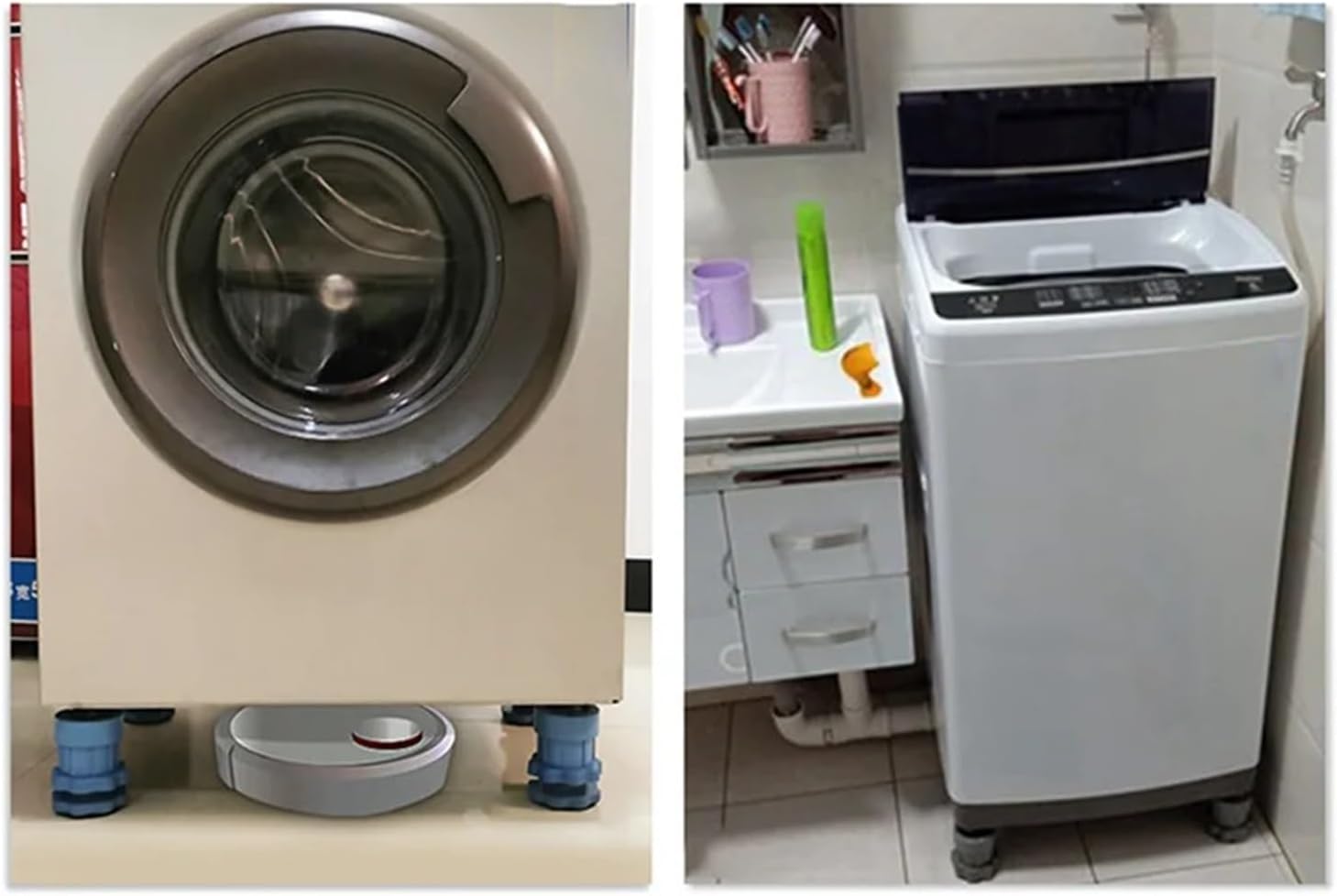 Y50A-16PC Adjustable Heighten Washing Machine Anti Vibration Pad Shock Non Slip Feet Mat Fridge Floor Furniture Protector