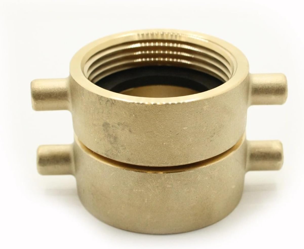 8612011 1-1/2 Inch Female NH/NST x 1-1/2 Inch Female NPSH Brass Double Swivel Fire Hose