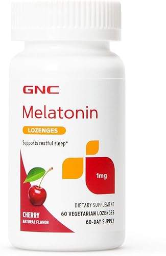 GNC Pastillas de melatonina 1mg Promueve el sueño Cereza - 60 pastillas vegetarianas