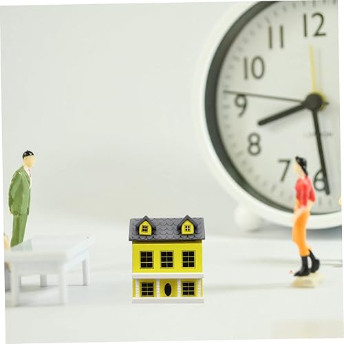 Miniatura 8 de ibasenice 5 unids casa de campo en miniatura Putz Casas Navidad miniatura modelo de casa de madera modelo ornamento manualidades papel maché casa