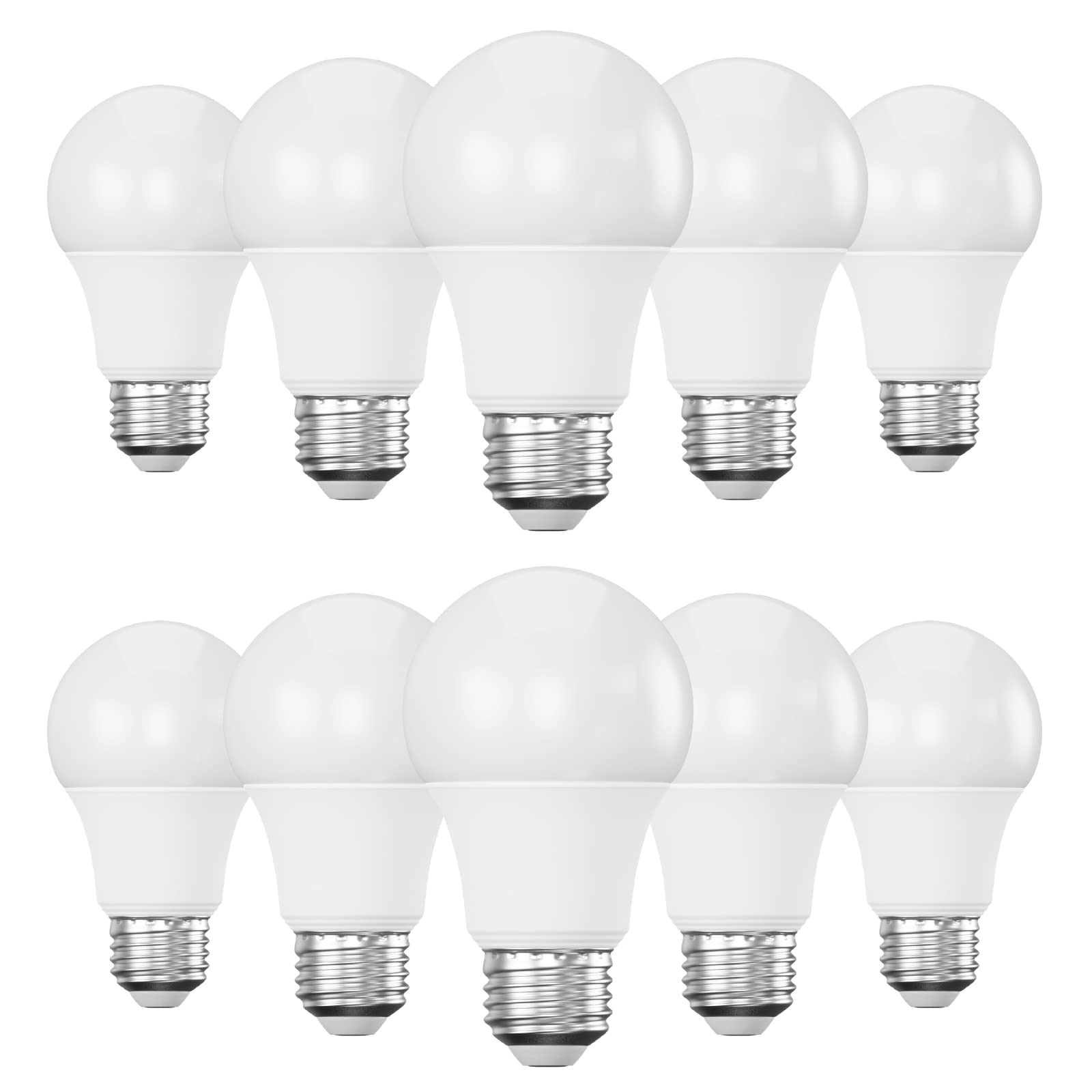 E27 Edison Screw Fitting LED Light Bulb 8W 50 Watt Equivalent, Energy Saving, Standard Light Bulbs, Warm White 2700K, Long-Lasting, Bright Led Bulbs, 600 Lumen, Non-Dimmable, Pack of 10