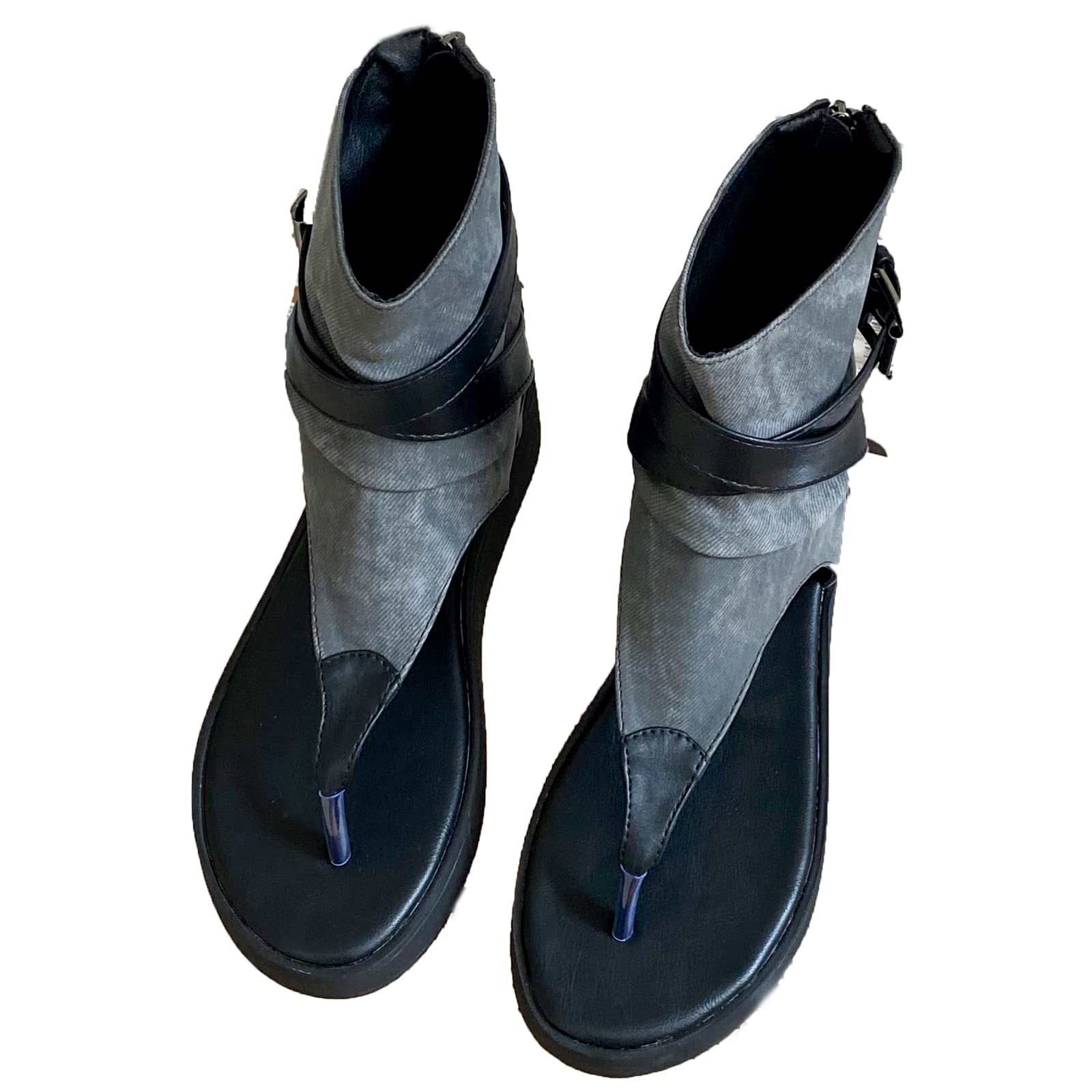 Womens Flip Flops Sandals Gothic Platform Wedges Sandals Comfy Heeled Roman Sandals Summer Walking Shoes Fashion Thongs