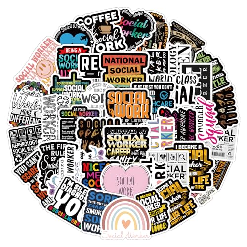 XYZONE Social Worker Stickers,Social Justice Stickers 106Pcs,Social Work Values Stickers,Water Bottle Laptop Journal Stickers,Social Workers Gift - image 2