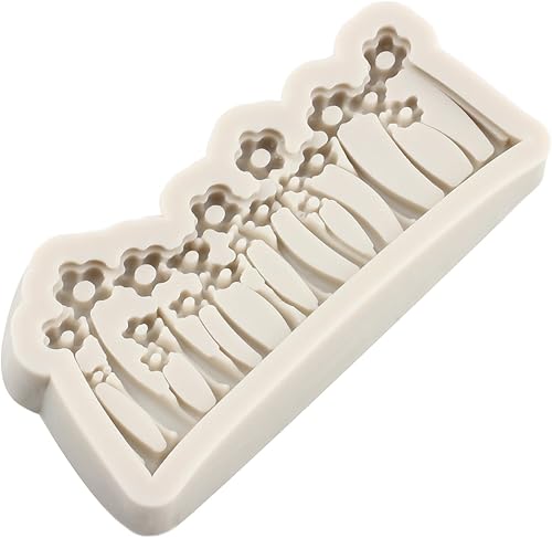 Miniatura 5 de Sijiangmold Molde de silicona para valla de estacas de jardín, molde de fondant de flores de hierba verde, molde de corteza de árbol, molde de