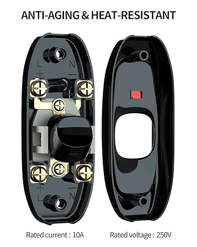 Miniatura 2 de Paquete de 5 interruptores para electrodomésticos, botón de encendidoapagado, lámpara de mesa, luz de escritorio, interruptor de cable en línea, 250