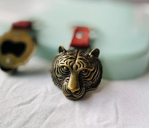 Miniatura 2 de FineUwork 10 llaveros para abridor de botellas de cerveza de tigre, accesorios geniales de llavero de anime, organizador de llavero gótico para