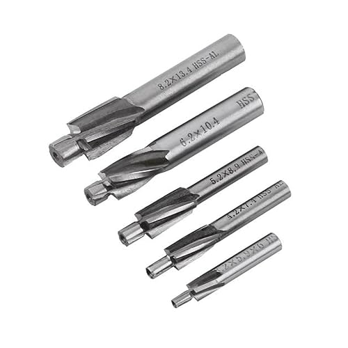 Miniatura 9 de Broca de avellanado, 5 piezas M3-M8 Avellanador Fresa de Extremo Cortador de Ranura Brocas Herramienta 4 Flautas HSS-AL Fresa de Acero de Alta