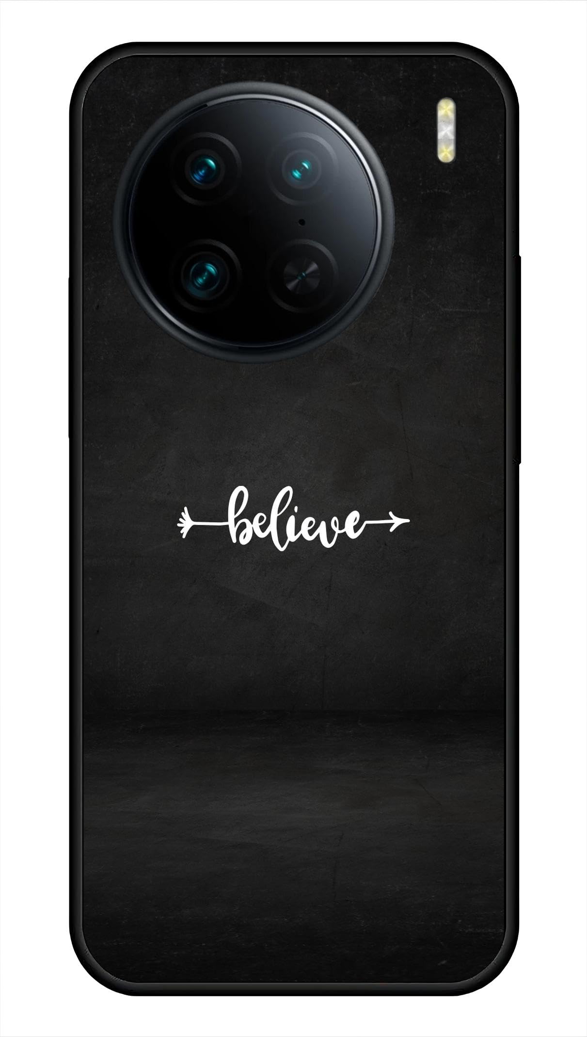 NDCOM for Vivo X90 Back Cover | Compatible Vivo X90 Pro Back Cover | Premium Vivo X 90 Back Cover | Black Believe Quote Printed Metal Case-image-6