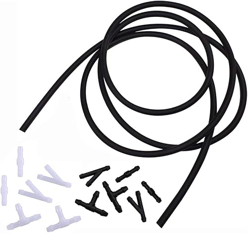 Kit universal de manguera de líquido de boquilla para limpiaparabrisas de 9.8 ft con 12 conectores de manguera adecuados para la mayoría de tubos de