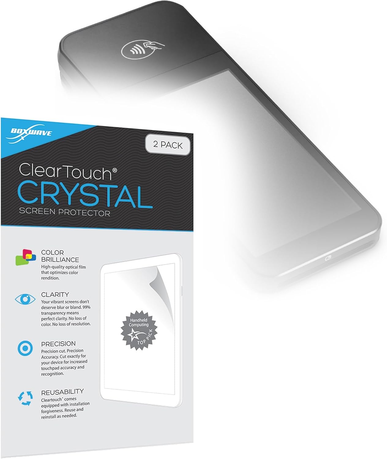 BoxWave Screen Protector Compatible with Stripe BBPOS WisePOS E - ClearTouch Crystal (2-Pack), HD Film Skin - Shields from Scratches