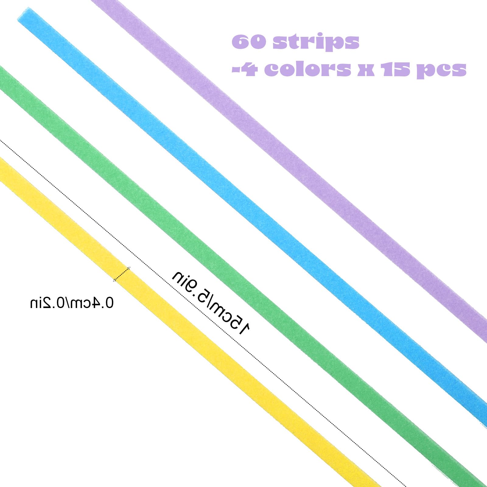 Qianyu 60 tiras de pulido dental, herramienta de lijado dental 4 mm x 150 mm, tiras abrasivas universales