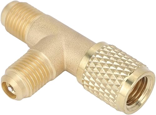 Miniatura 7 de 1/4 in válvula acoplador rápido adaptador en T, acoplador rápido acceso Tee HAVC vacío Tee adaptador de la camiseta refrigerante adaptador de la