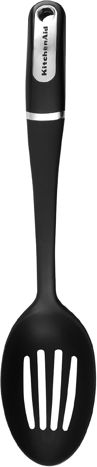 KitchenAid Nylon Slotted Spoon, Black -