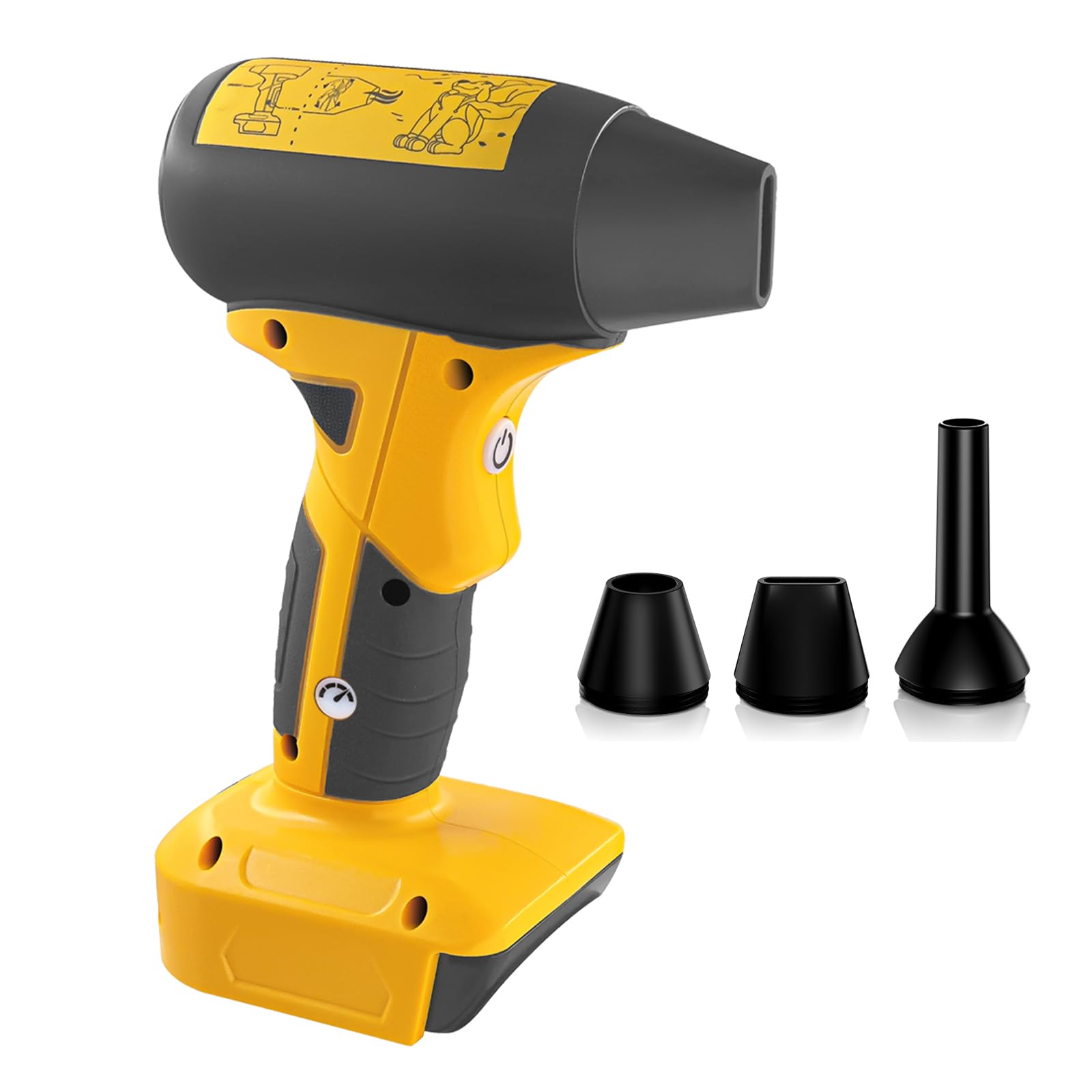 Handle Mini Jet Dry Blower Turbo Fan for Dewalt 18V Max Battery, 130000RPM Cordless Portable Handheld Fan Blowers for Car, Leaf Blower, Cleaning, Camping, Workshops, Lawns (No Battery)