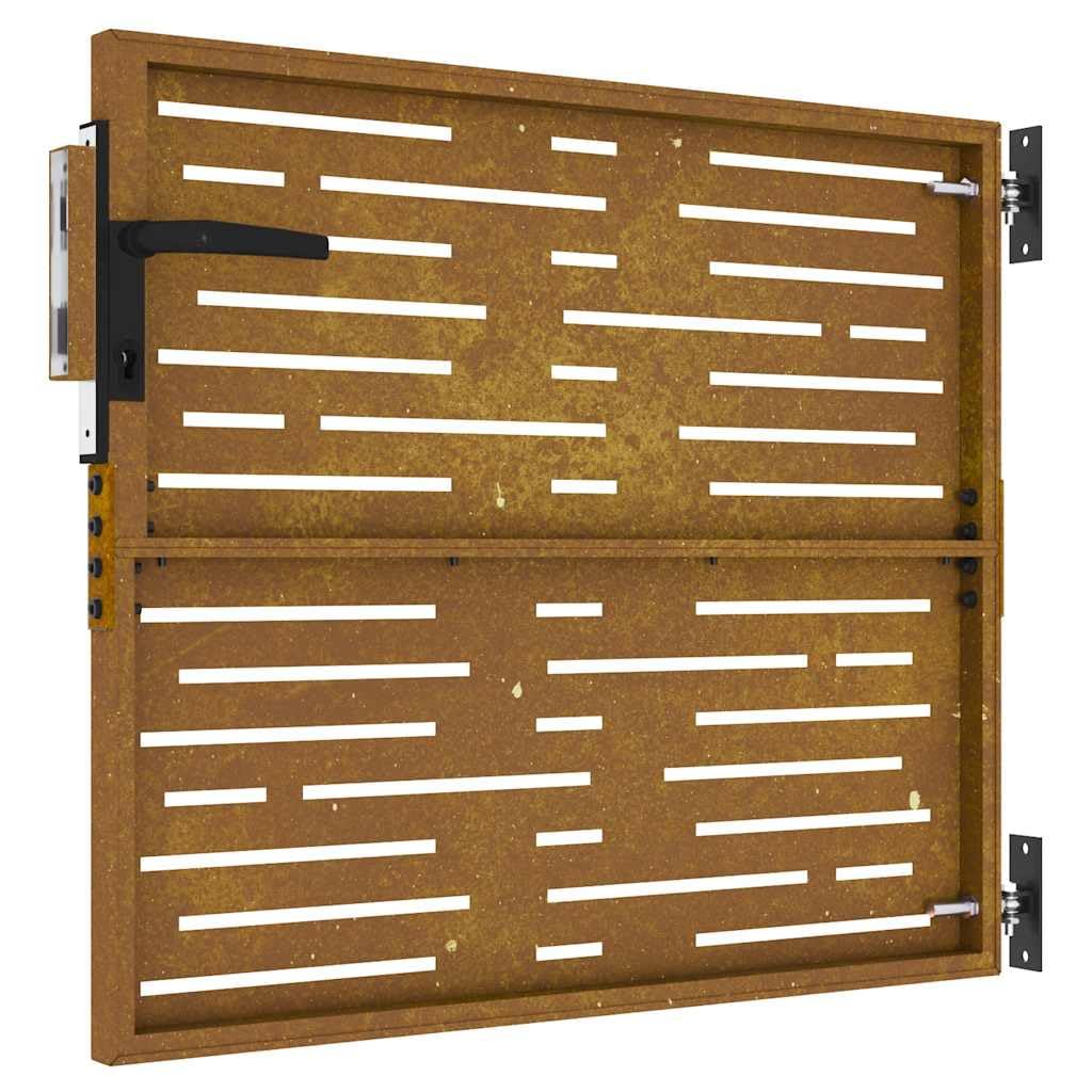 Refined Puerta de jardín acero corten diseño cuadrado 85x75 cm