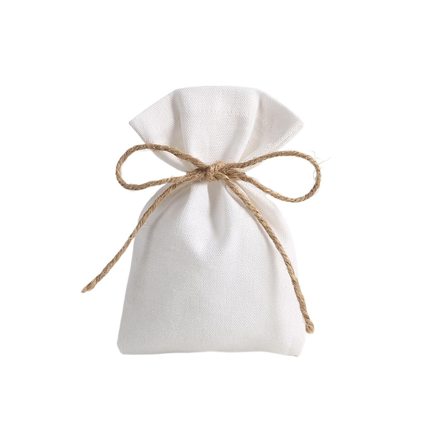 Pochon Tissu Sac en toile de jute coton avec cordon serrage, 50 pièces