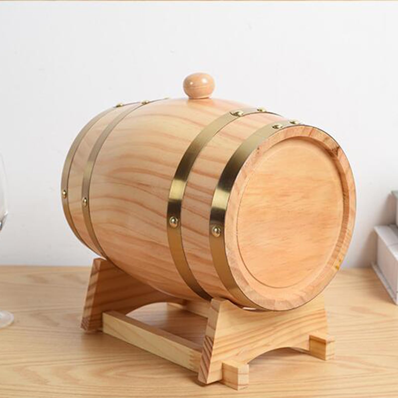 Dispensador de Barril de Whisky, Barril de Vino de Roble, Equipo de Almacenamiento de Cerveza de Madera, Barril de Vino de Madera Barril de Vino, 3L