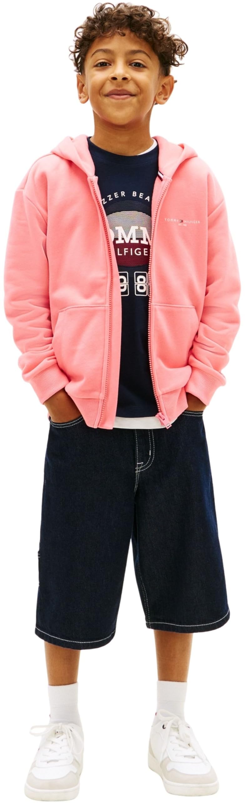 Tommy Hilfiger Mini Corp Zip Through Hoodie Ks0ks00726 Felpe Unisex - Bambini e Ragazzi (Pacco da 1)