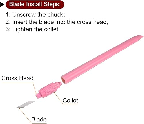 Miniatura 5 de HARFINGTON 1 juego (13 piezas) de cuchillos de manualidades, 1 cuchillo Hobby Exacto y 12 cuchillas de repuesto con tapa de seguridad para