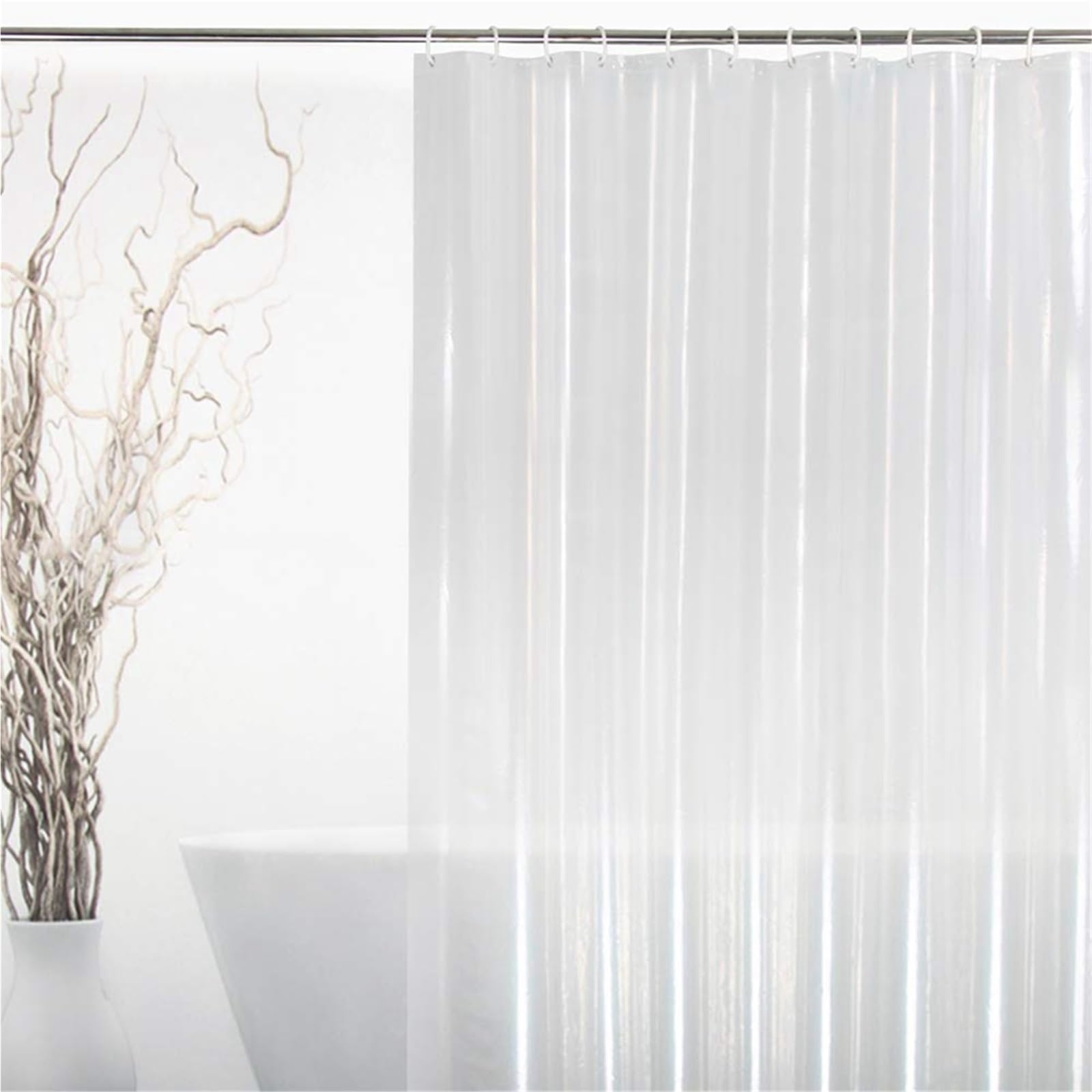 Cortina de Ducha Revestimiento de Cortina Ducha Transparente Impermeable, Cortinas baño antimoho con Ganchos, Decoraciones for el hogar(180x200cm)