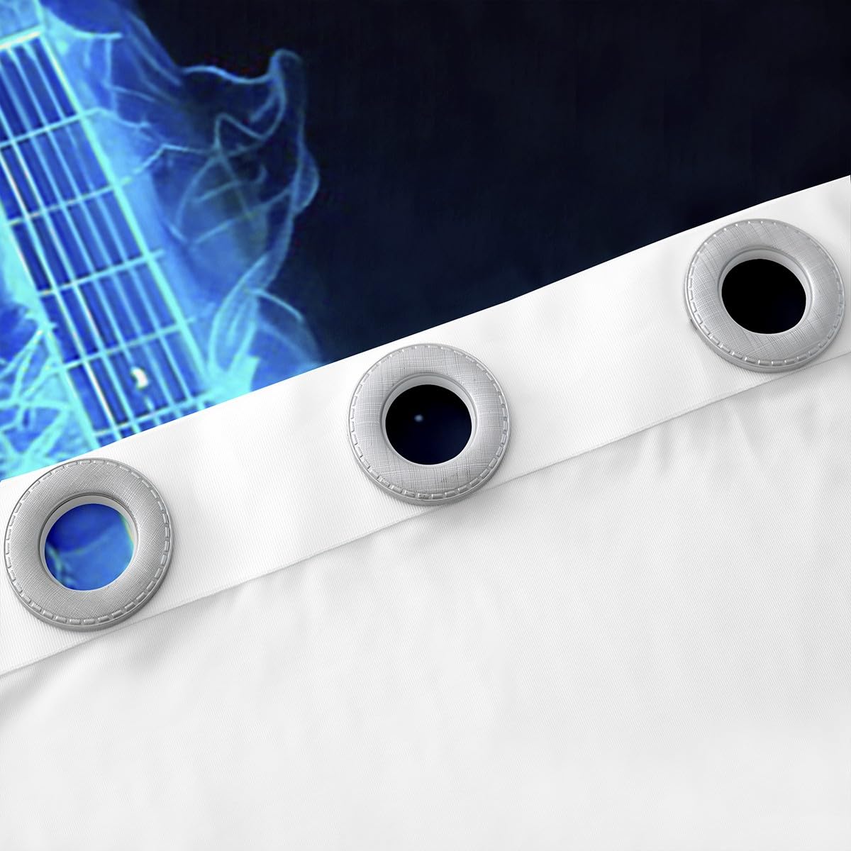 Tende moderne a forma di chitarra musicale, decorazione per la stanza dei bambini, adulti e adolescenti, stile hip hop, musica rock, per ragazzi e ragazze, tende per finestre luminose blu