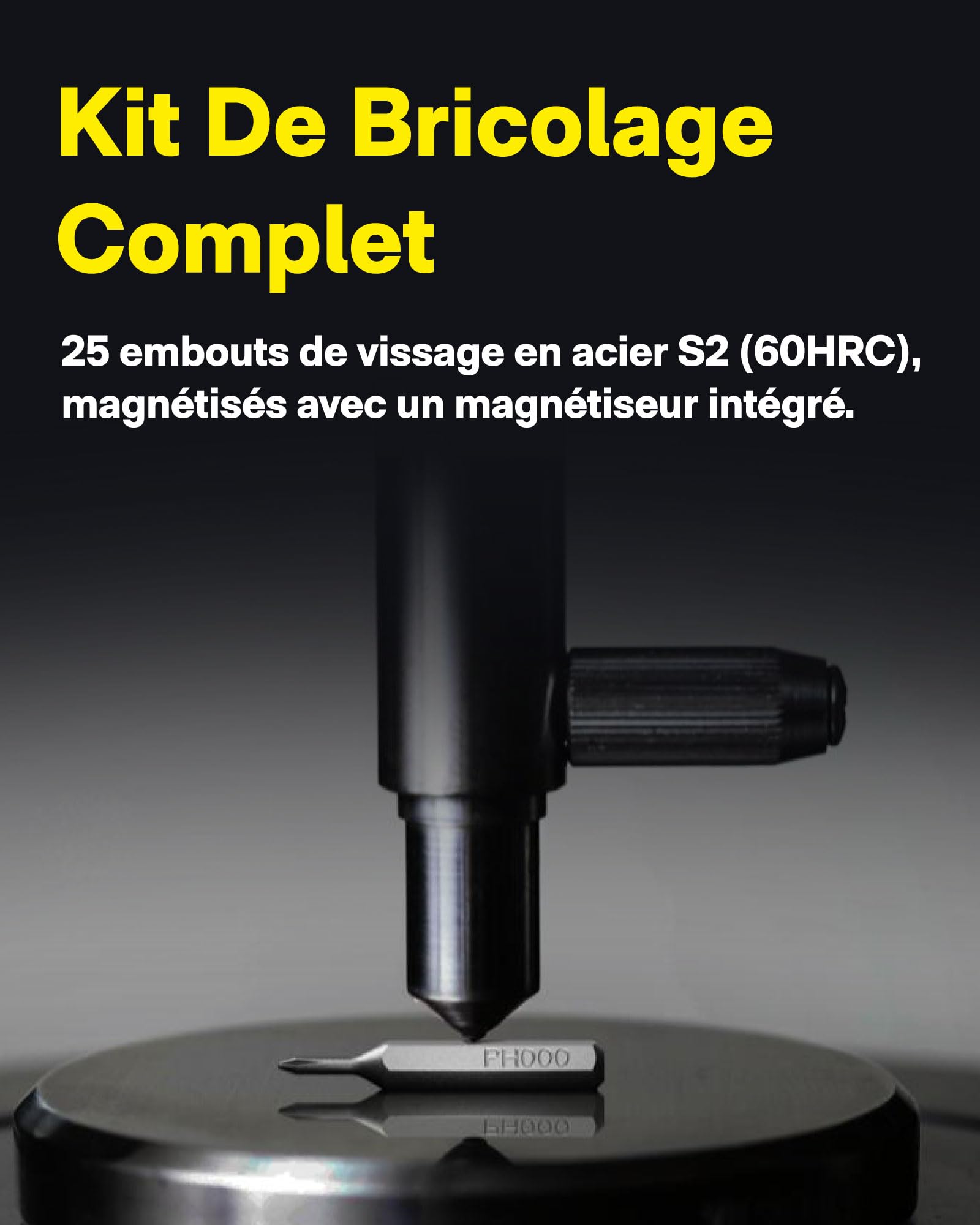 HOTO Kit Tournevis de Précision sans Fil ADV, Mini Tournevis Électrique | Adapté pour lunettes, montres, téléphones et ordinateurs portables