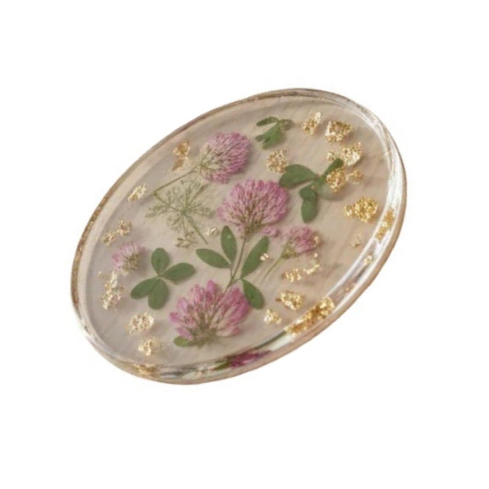 hogtnd Pressed Flowers Acrylic Coasters Waterproof and Easy to Clean Cup Mat for Hot Drinks Home Dining Room Portable Acrylic Coasters with Pressed Flowers