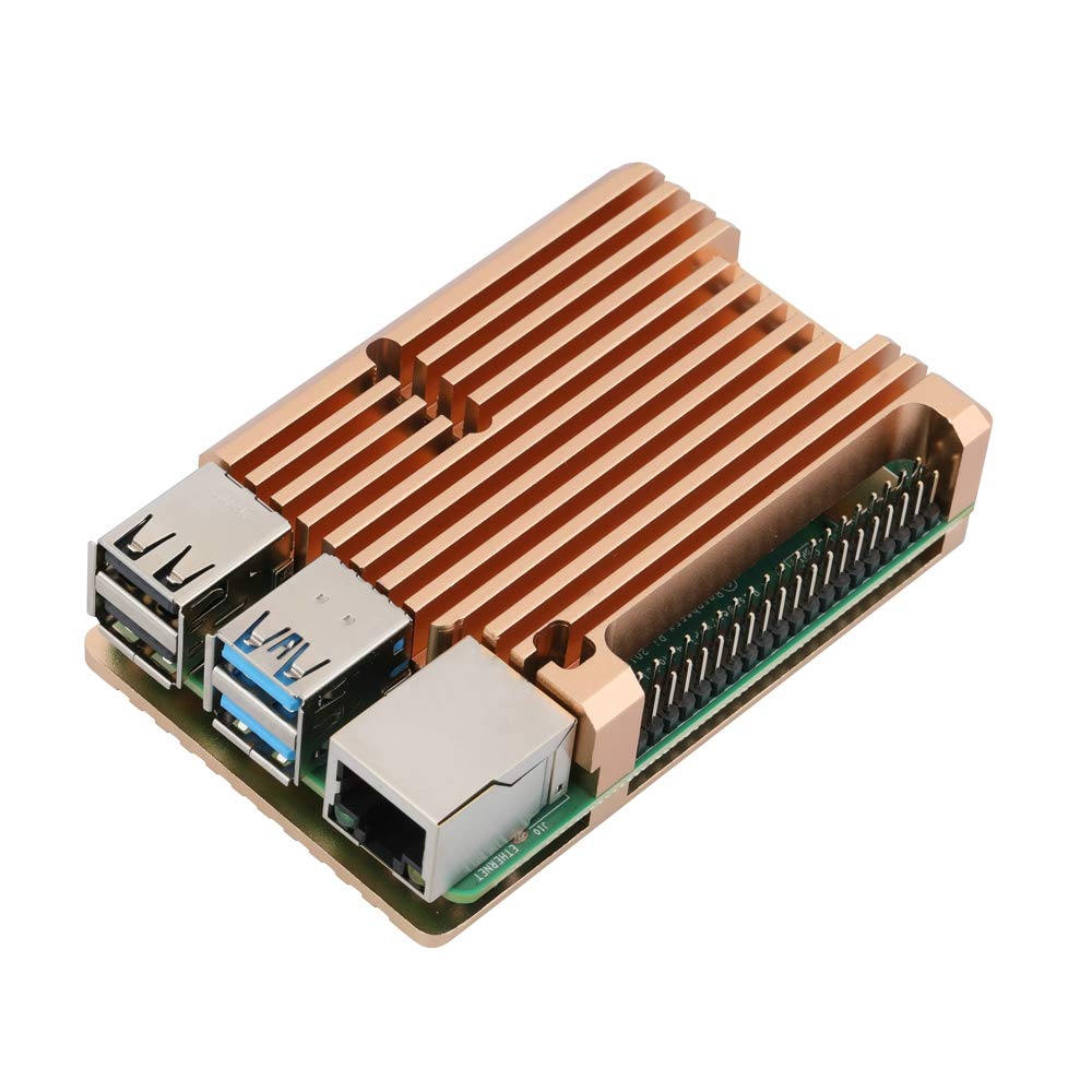 Raspberry Pi 4 Model B Aluminum Case Metal Box Gold Shell for RPI 4B (Without Fan)