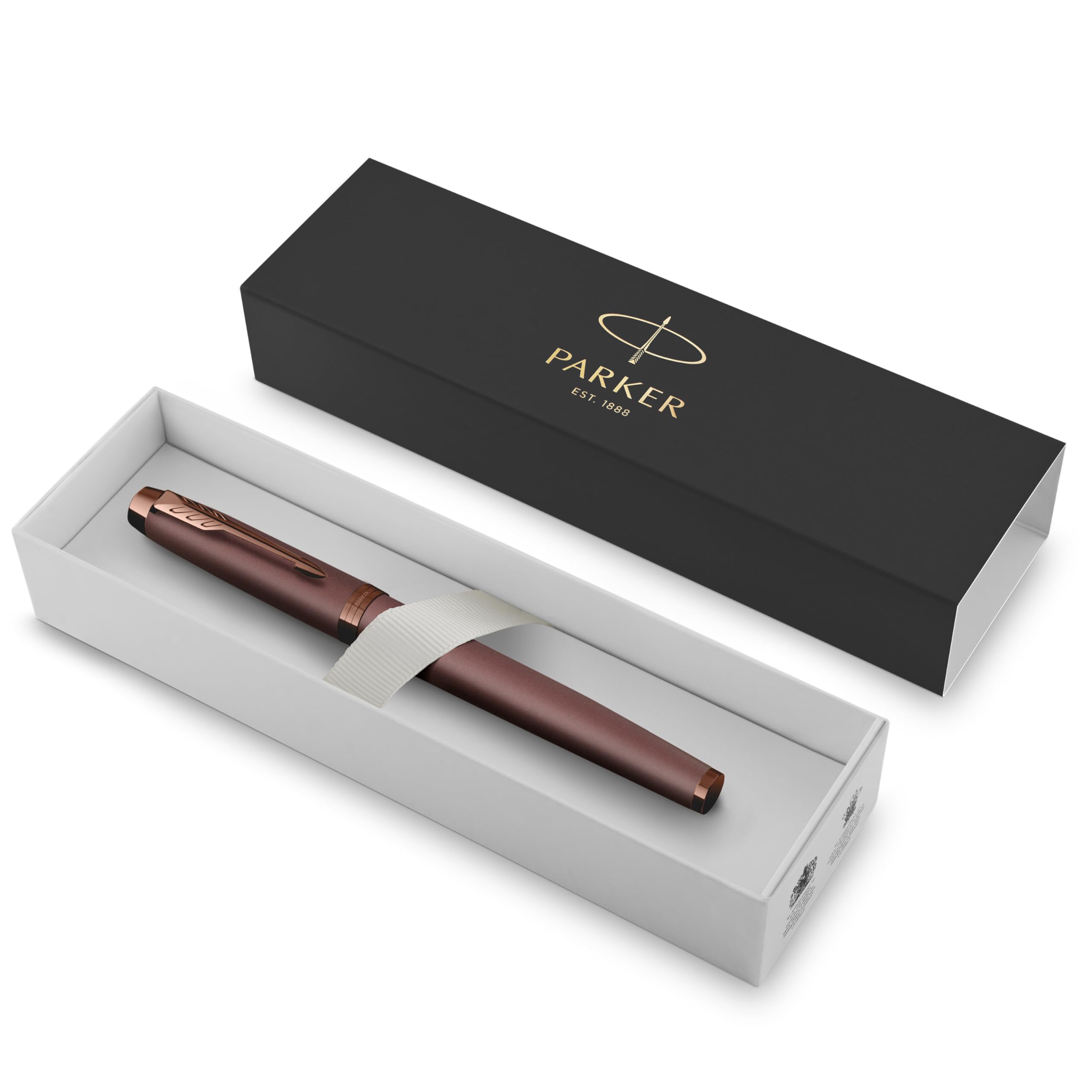Parker IM Monocromatica Roller Pen - Nero, Punta Fine, Bordeaux, Confezione Regalo