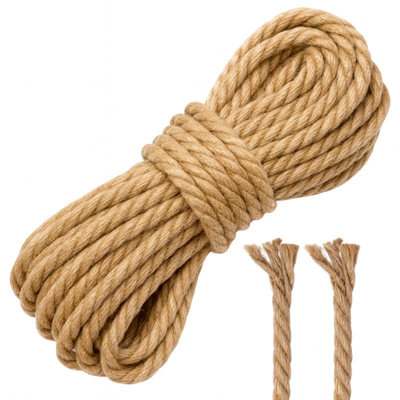 ART TWIST HOME Cuerda De Yute Natural – Resistente Y Ecológica 100% Natural Jardinería Manualidades Macramé Decoración Embalaje Y Aplicaciones Técnicas (40mm - 10m)