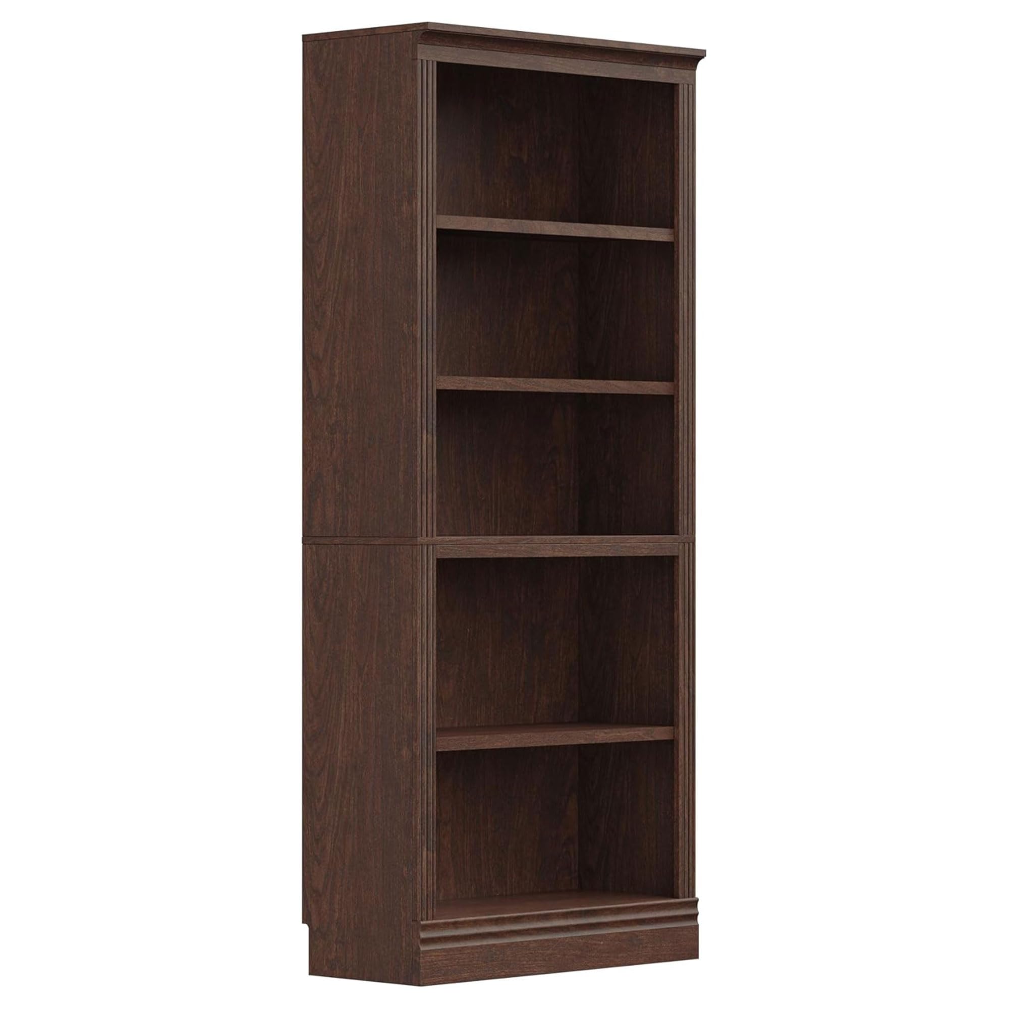 JAHRSTIM Halston Standard Bookcase, Adjustable Storage Open Display Shelving Unit for Home and Office Space, 31.49”L x 13.77”W x 72.8”H, Dark Cherry