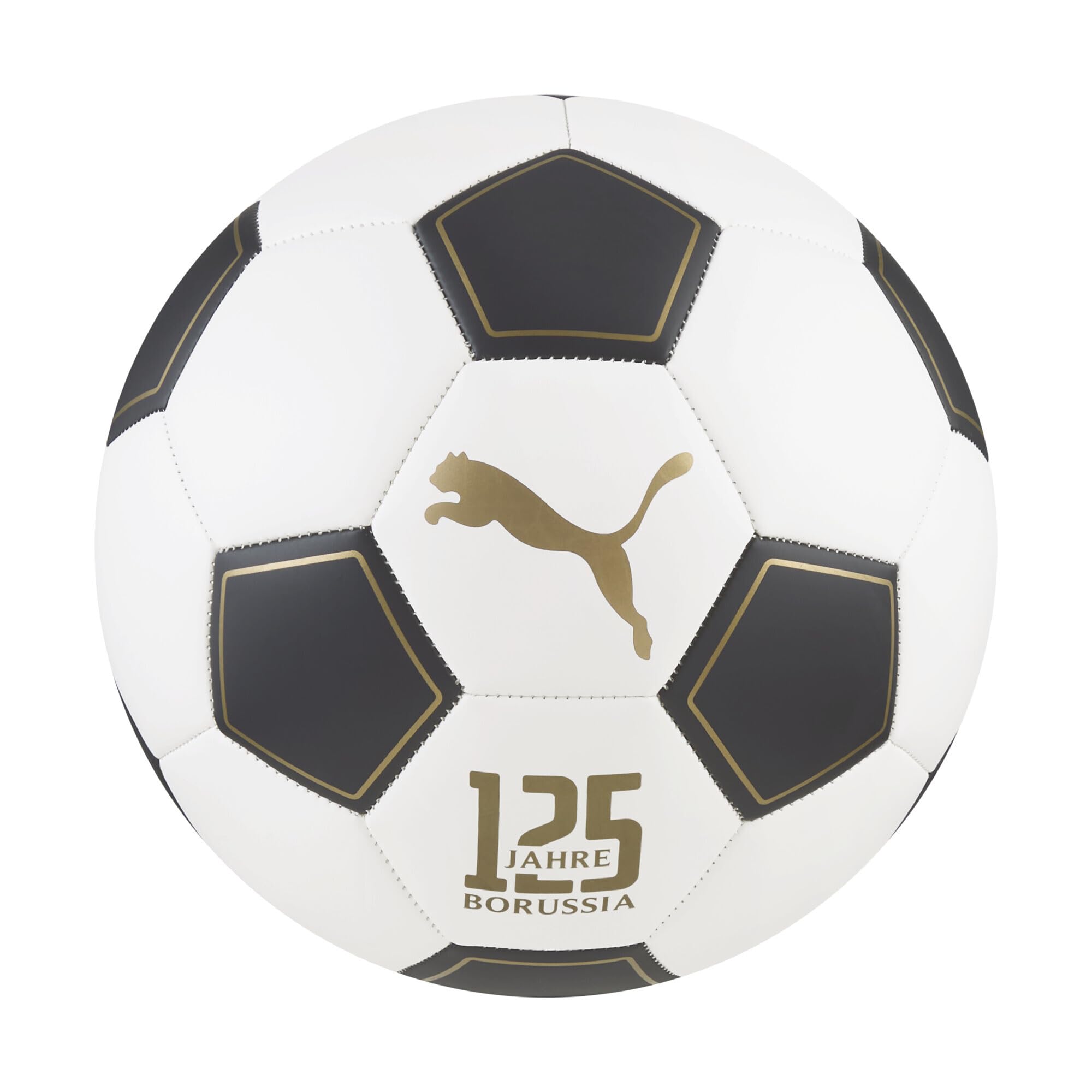 PUMA Unisex Borussia Mönchengladbach 125th Anniversary Fußball 5, White Matte Gold Beige