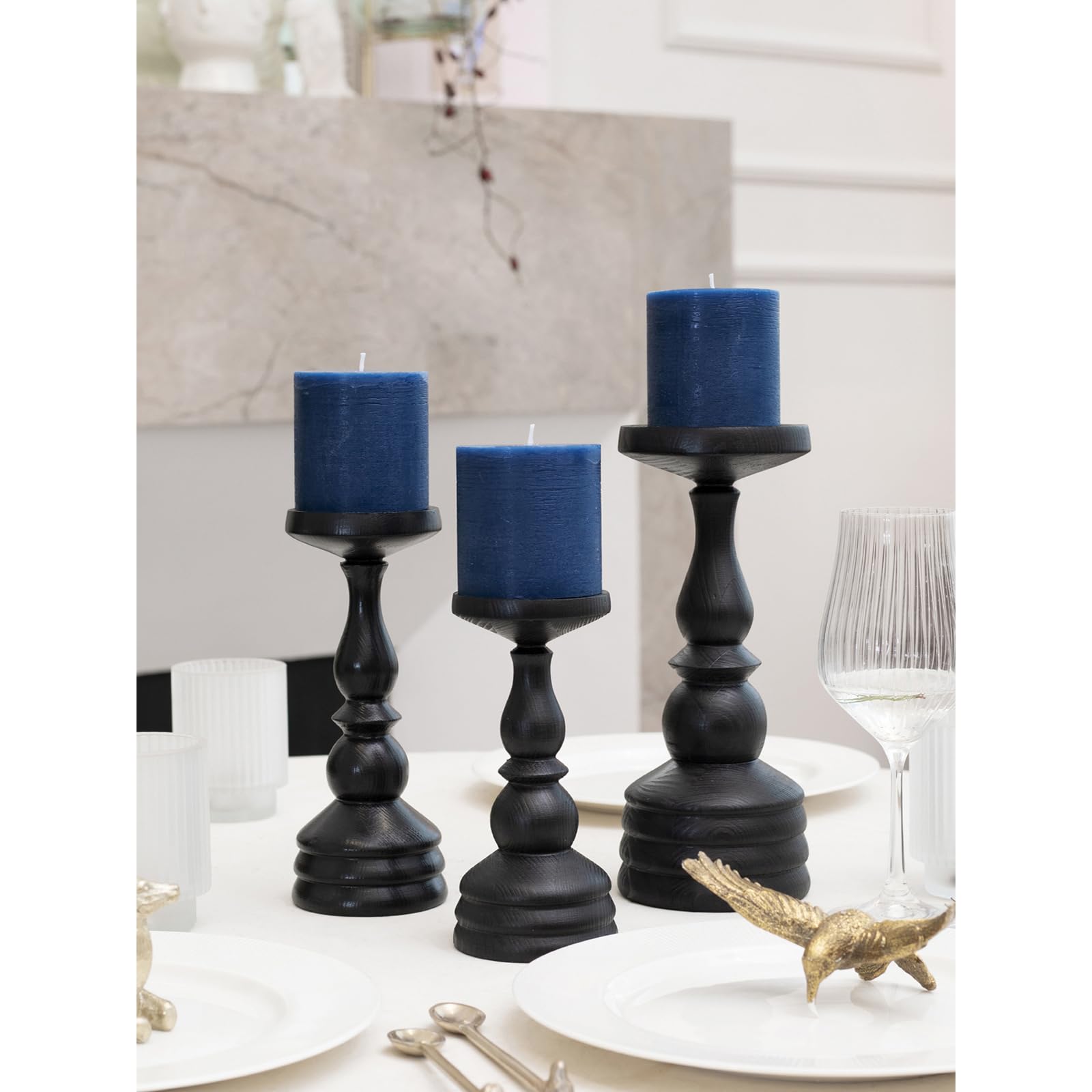 Set da 3 pezzi di candele a colonna senza fiamma, candele elettroniche