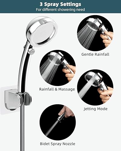 Miniatura 4 de Hibbent Accesorio de rociador para manguera de fregadero de perro, juego de cabezal de ducha de mano con 8 adaptadores para baño de mascotas y