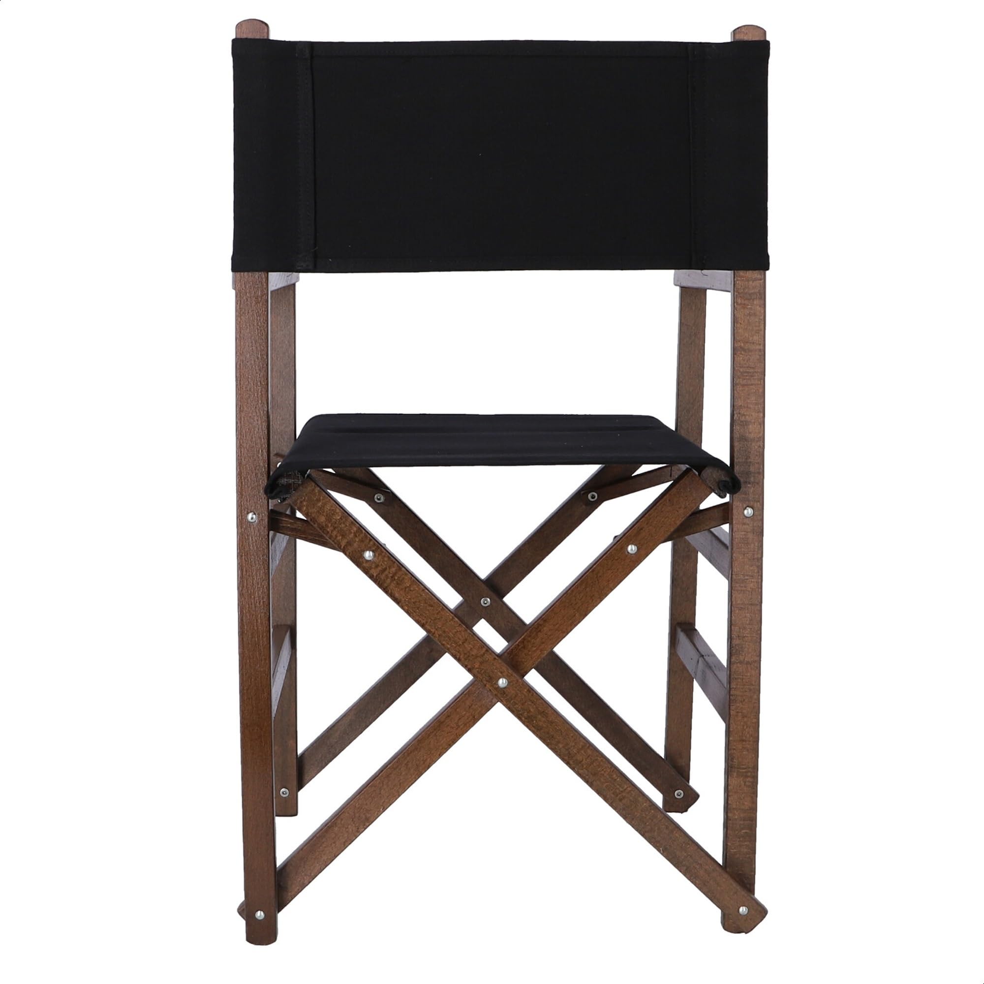 Silla de Director de Madera Nogal con Lona de Color Negra