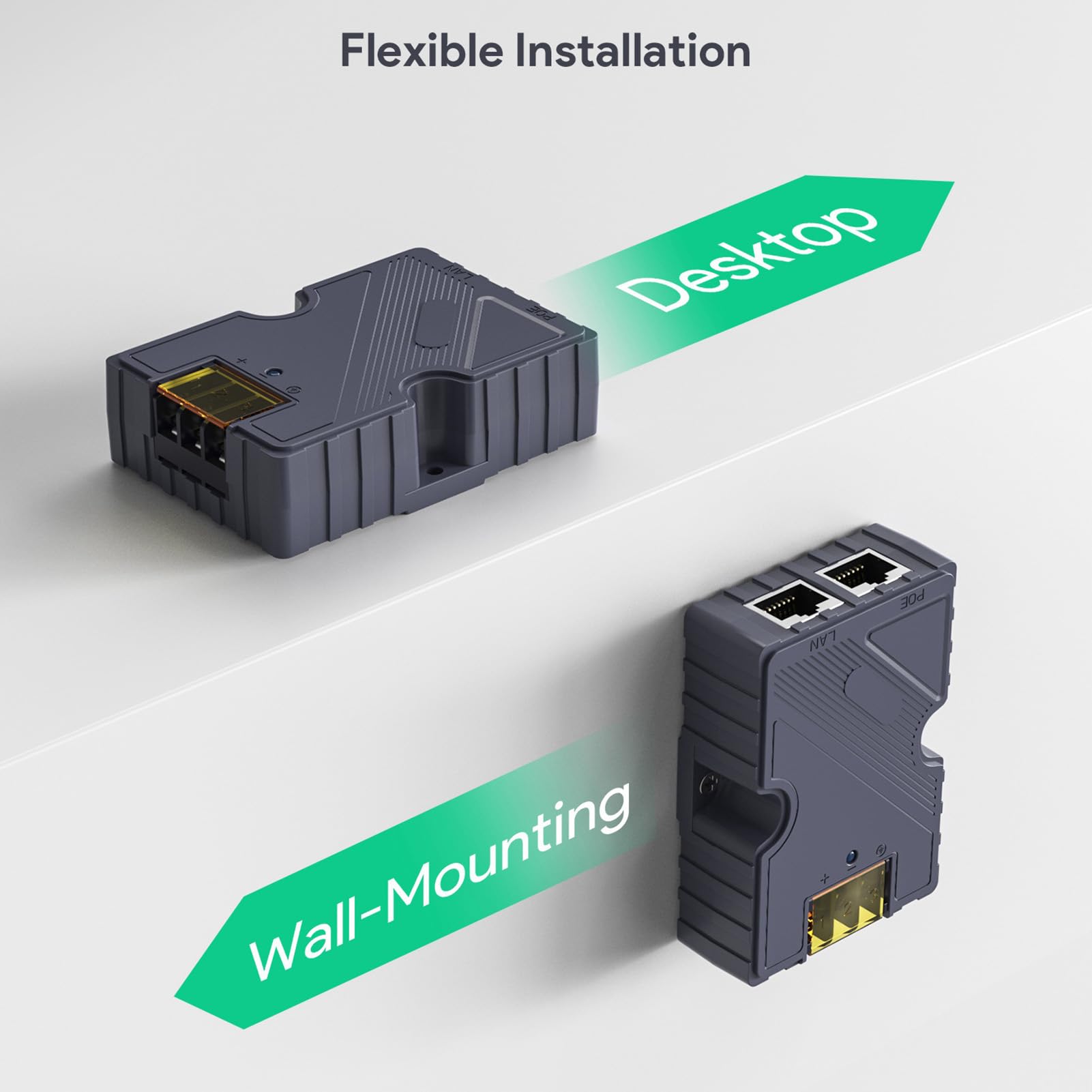 Chrees Iniettore PoE GigE Stabile da 150 W Connessione di Rete Veloce con Protezione da Sovratensione per Rete Satellitare